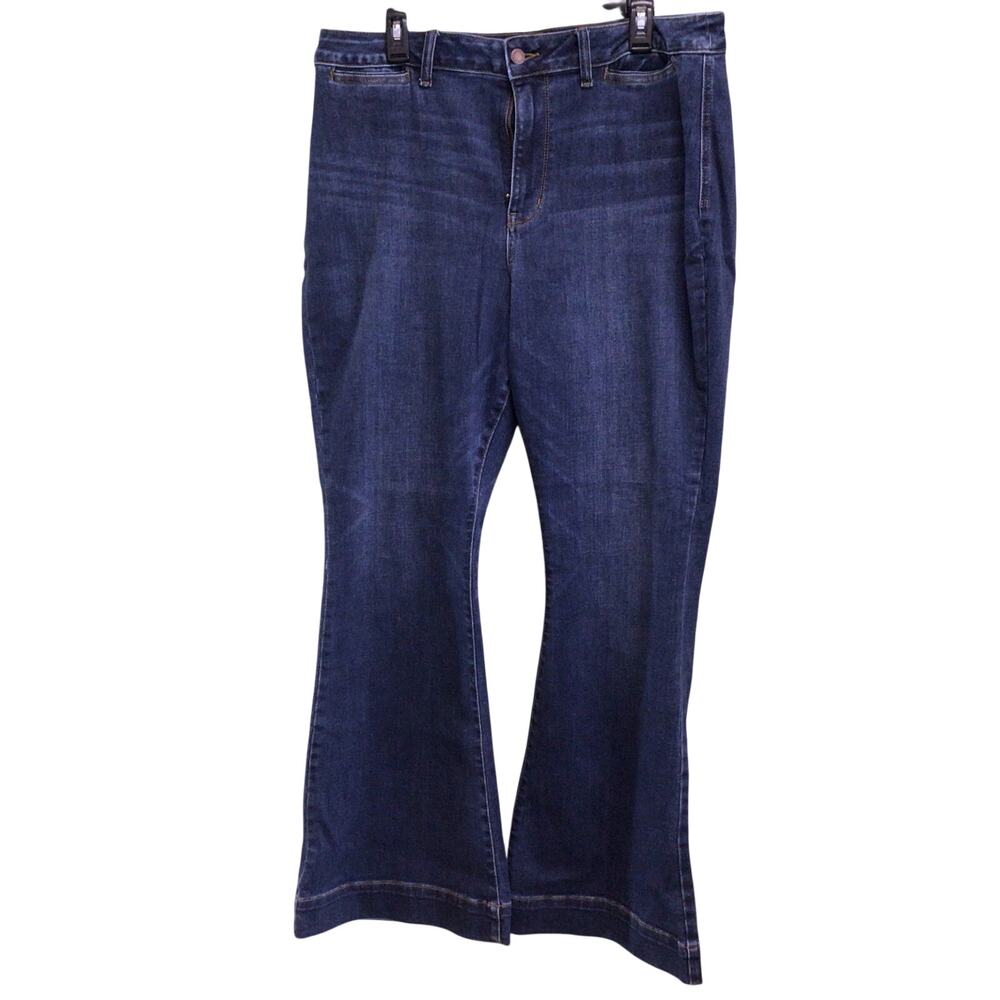 Judy Blue Womens Mid Rise Flare Fit Dark Wash Jeans Size 18W Regular Inseam